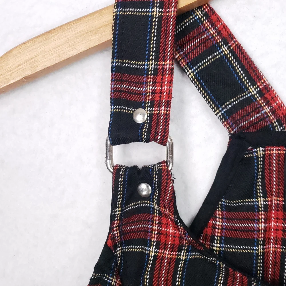 Rare Vintage Lip Service Plaid Punk Zip Up Goth Top - Picture 7 of 10